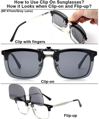 Polarized Clip On Sunglasses Over Prescription Glasses for Men Women UV Protection - Silver Flash - CL18QEGKS9M $7.11 Goggle