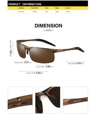 Lightweight Al-Mg Alloy Metal Half-Frame Polarized Sports Sunglasses for Men Women - Brown - CU185K7X6LU $14.89 Wrap