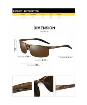 Lightweight Al-Mg Alloy Metal Half-Frame Polarized Sports Sunglasses for Men Women - Brown - CU185K7X6LU $14.89 Wrap