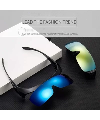 Fit Over Wrap Around Glasses Goggles Polarized Night Tug Above Night Vision Driving Sunglasses Eyewear Flip Lens - CB19547RTL...