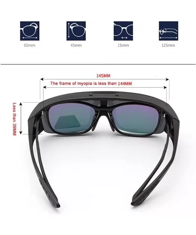 Fit Over Wrap Around Glasses Goggles Polarized Night Tug Above Night Vision Driving Sunglasses Eyewear Flip Lens - CB19547RTL...