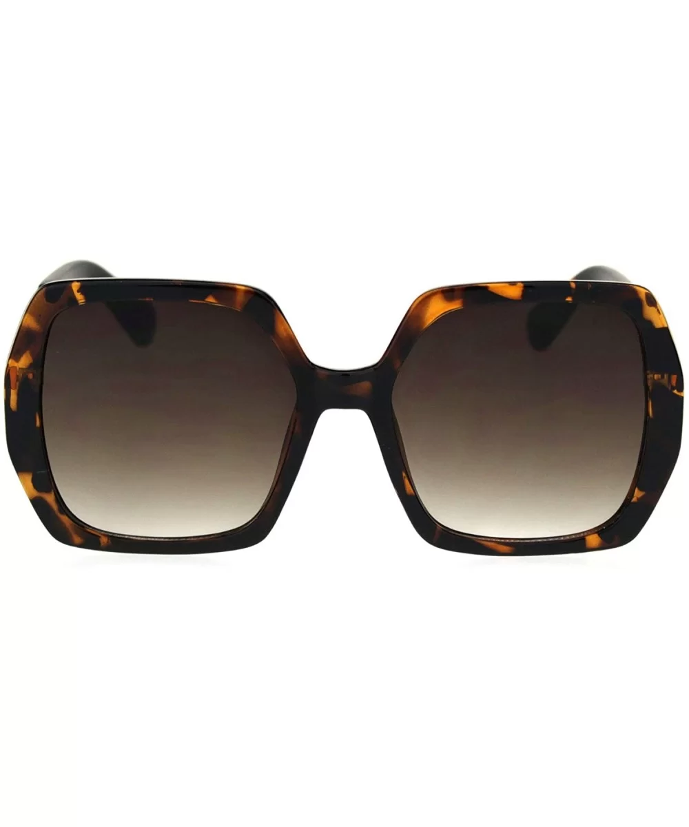 Womens Thick Plastic Rectangle Butterfly Chic Sunglasses P30280 - Tortoise Brown - CK18R3ISEQA $9.44 Butterfly