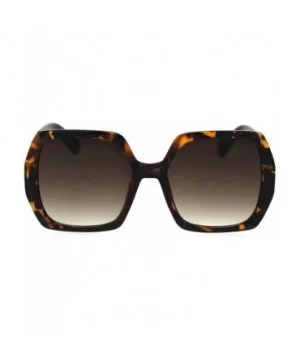 Womens Thick Plastic Rectangle Butterfly Chic Sunglasses P30280 - Tortoise Brown - CK18R3ISEQA $9.44 Butterfly