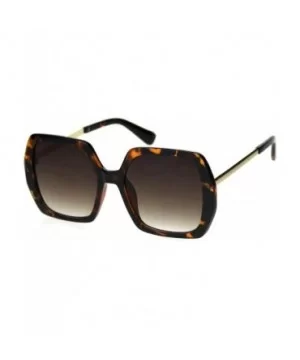 Womens Thick Plastic Rectangle Butterfly Chic Sunglasses P30280 - Tortoise Brown - CK18R3ISEQA $9.44 Butterfly