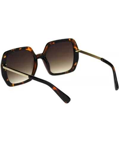 Womens Thick Plastic Rectangle Butterfly Chic Sunglasses P30280 - Tortoise Brown - CK18R3ISEQA $9.44 Butterfly