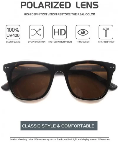 Men women fashion eyewear with UV protective polarized lens acetate sunglasses - Havana - CX1966M0GXZ $17.64 Aviator