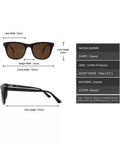 Men women fashion eyewear with UV protective polarized lens acetate sunglasses - Havana - CX1966M0GXZ $17.64 Aviator