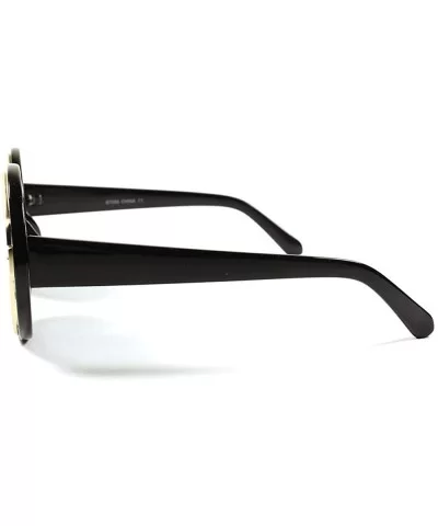 Round Womens Vintage Retro Fashion Sunglasses - Black - CH18X4R0ECE $7.59 Round