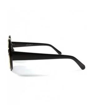 Round Womens Vintage Retro Fashion Sunglasses - Black - CH18X4R0ECE $7.59 Round