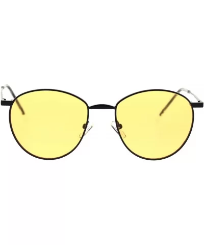 Metal Rim Dad Shade Hippie Round Sunglasses - Black Yellow - C318SINH0QW $12.15 Round