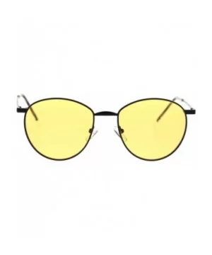 Metal Rim Dad Shade Hippie Round Sunglasses - Black Yellow - C318SINH0QW $12.15 Round