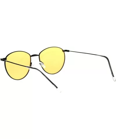 Metal Rim Dad Shade Hippie Round Sunglasses - Black Yellow - C318SINH0QW $12.15 Round