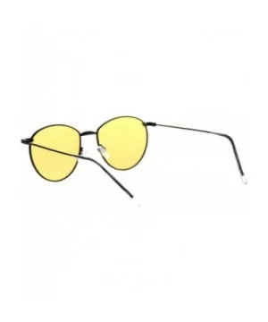 Metal Rim Dad Shade Hippie Round Sunglasses - Black Yellow - C318SINH0QW $12.15 Round