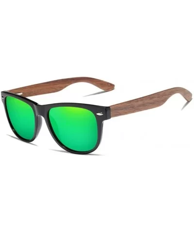 Black Walnut Sunglasses Wood Polarized Sunglasses Men UV Protection Eyewear with Wood Box - Green Walnut Wood - CM194OS05W8 $...