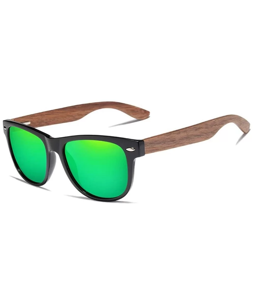 Black Walnut Sunglasses Wood Polarized Sunglasses Men UV Protection Eyewear with Wood Box - Green Walnut Wood - CM194OS05W8 $...