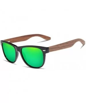 Black Walnut Sunglasses Wood Polarized Sunglasses Men UV Protection Eyewear with Wood Box - Green Walnut Wood - CM194OS05W8 $...