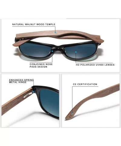 Black Walnut Sunglasses Wood Polarized Sunglasses Men UV Protection Eyewear with Wood Box - Green Walnut Wood - CM194OS05W8 $...