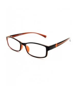 Double Injection Lightweight Reading Glasses Free Case - Black Orange 2 Tone - CP12N6HH7RL $18.60 Rectangular