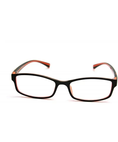 Double Injection Lightweight Reading Glasses Free Case - Black Orange 2 Tone - CP12N6HH7RL $18.60 Rectangular