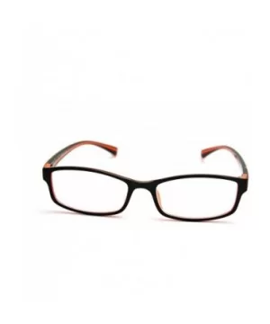 Double Injection Lightweight Reading Glasses Free Case - Black Orange 2 Tone - CP12N6HH7RL $18.60 Rectangular