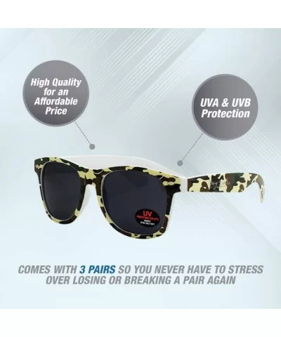 Sunglasses for Men- Women & Kids by Ray Solée- 3 Pack of Tinted Lenses with UVA & UVB Protection - Camo - C718E4AYM0T $7.22 Wrap