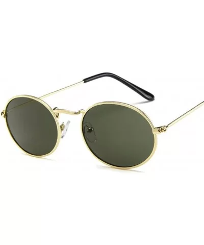 Oval Women Sunglasses Men Glasses Lady Luxury Retro Metal Sun Glasses Vintage Mirror UV400 - 3 - CF18OSNLLLE $23.30 Oval