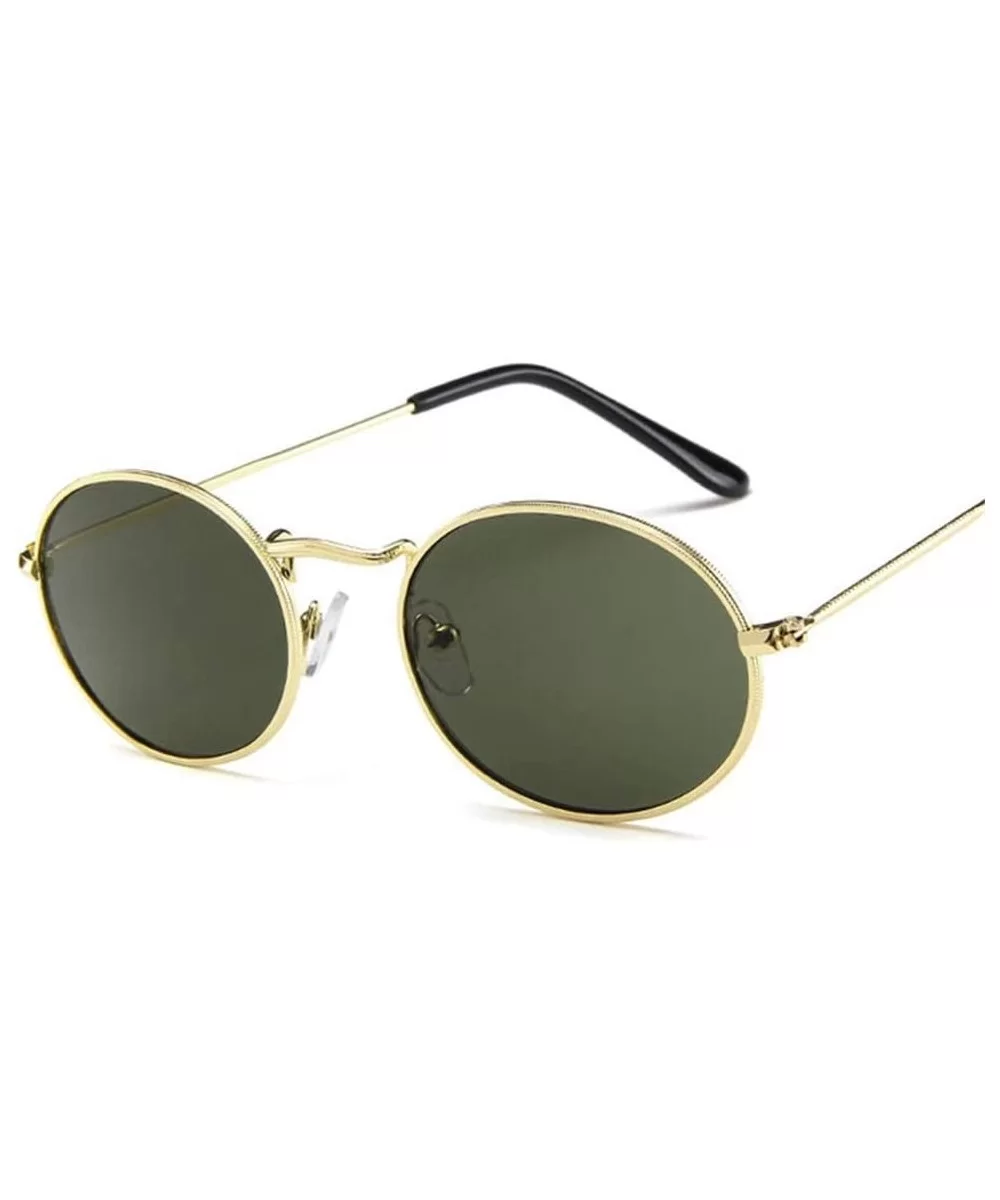 Oval Women Sunglasses Men Glasses Lady Luxury Retro Metal Sun Glasses Vintage Mirror UV400 - 3 - CF18OSNLLLE $23.30 Oval