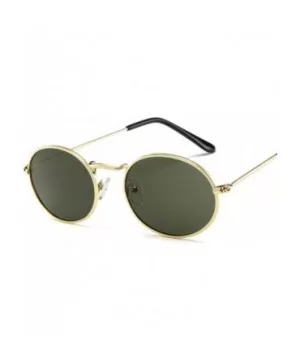 Oval Women Sunglasses Men Glasses Lady Luxury Retro Metal Sun Glasses Vintage Mirror UV400 - 3 - CF18OSNLLLE $23.30 Oval