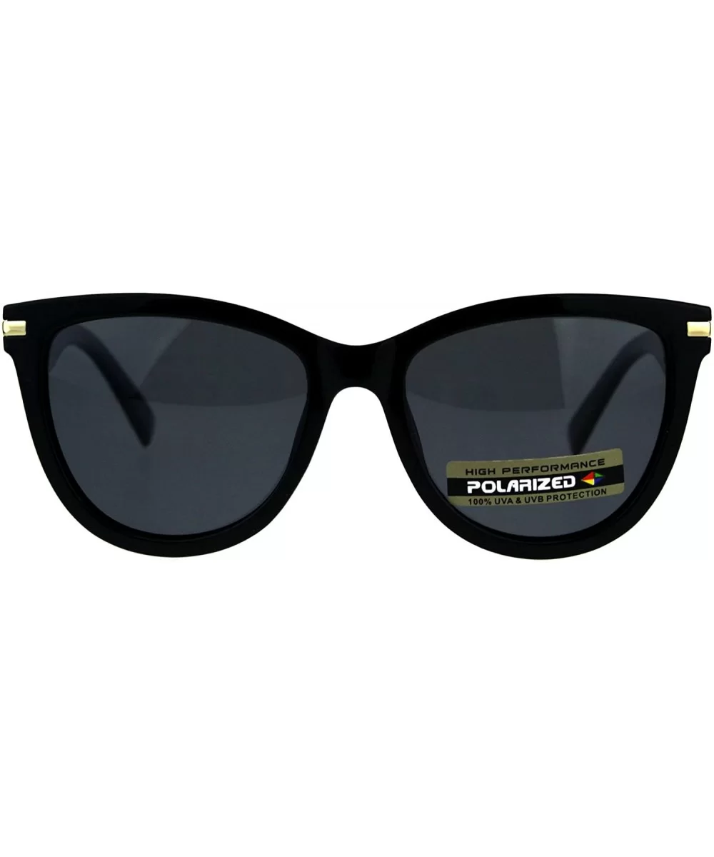 Polarized Lens Sunglasses Womens Classic Butterfly Frame UV 400 - Black - CZ18E7HW57D $8.43 Butterfly