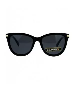 Polarized Lens Sunglasses Womens Classic Butterfly Frame UV 400 - Black - CZ18E7HW57D $8.43 Butterfly