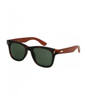 Classic Genuine Horned Rim Bamboo Sunglass 540845BM-SD - Matte Tortoise & Dark Brown/Green Lens - CY1827K5I7L $10.18 Wayfarer