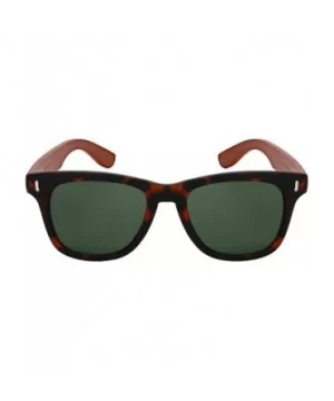 Classic Genuine Horned Rim Bamboo Sunglass 540845BM-SD - Matte Tortoise & Dark Brown/Green Lens - CY1827K5I7L $10.18 Wayfarer