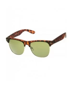 Classic Circa 50's Half Frame Rubber Finish Horn Rimmed Sunglasses (Tortoise-Gold Green) - CF11F2VHXVX $7.54 Wayfarer