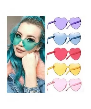 Heart Sunglasses-Protect Eyes Women Love Rimless Frame Anti-UV Lens Color Sun Glasses Light & Comfortable - C5199XZREI3 $3.41...