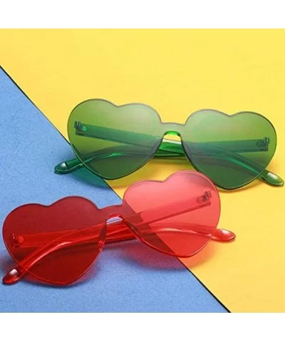 Heart Sunglasses-Protect Eyes Women Love Rimless Frame Anti-UV Lens Color Sun Glasses Light & Comfortable - C5199XZREI3 $3.41...