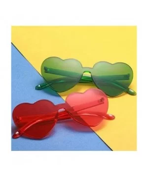 Heart Sunglasses-Protect Eyes Women Love Rimless Frame Anti-UV Lens Color Sun Glasses Light & Comfortable - C5199XZREI3 $3.41...