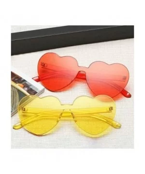 Heart Sunglasses-Protect Eyes Women Love Rimless Frame Anti-UV Lens Color Sun Glasses Light & Comfortable - C5199XZREI3 $3.41...