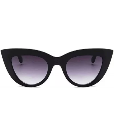 Retro Plastic Frame Cat Eye Sunglasses Women Ladies Fashion Brand Designer C9 - C9 - CI18YQUGUE3 $5.86 Oversized