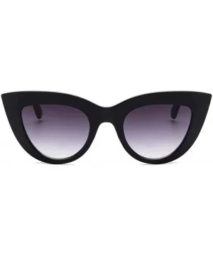 Retro Plastic Frame Cat Eye Sunglasses Women Ladies Fashion Brand Designer C9 - C9 - CI18YQUGUE3 $5.86 Oversized