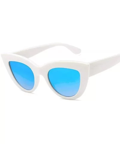 Retro Plastic Frame Cat Eye Sunglasses Women Ladies Fashion Brand Designer C9 - C9 - CI18YQUGUE3 $5.86 Oversized