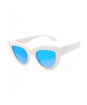 Retro Plastic Frame Cat Eye Sunglasses Women Ladies Fashion Brand Designer C9 - C9 - CI18YQUGUE3 $5.86 Oversized