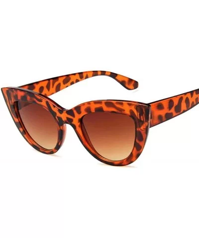 Retro Plastic Frame Cat Eye Sunglasses Women Ladies Fashion Brand Designer C9 - C9 - CI18YQUGUE3 $5.86 Oversized