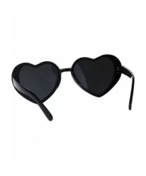 Oversized Heart Shape Sunglasses Womens Fashion Mirrored Lens Shades - Black (Teal Mirror) - CF18HR8MWCQ $7.28 Oversized