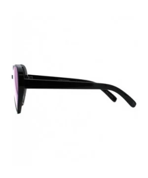 Oversized Heart Shape Sunglasses Womens Fashion Mirrored Lens Shades - Black (Teal Mirror) - CF18HR8MWCQ $7.28 Oversized