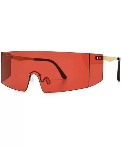 2020 fashion square large frame windproof male retro brand designer sunglasses female 8818 - Red - CM19999XCHW $8.86 Square