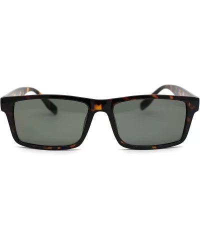 Tempered Glass Lens Classic Narrow Rectangular Mens Plastic Sunglasses - Tortoise - C311NMUKRXR $7.64 Rectangular