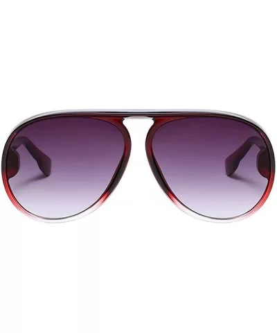 Womens Mens Oversized Cat Eye Sunglasses Outdoor Vintage Retro Shades - Wine Red Frame+gray Lens - CH18E5EXXT0 $5.94 Oversized