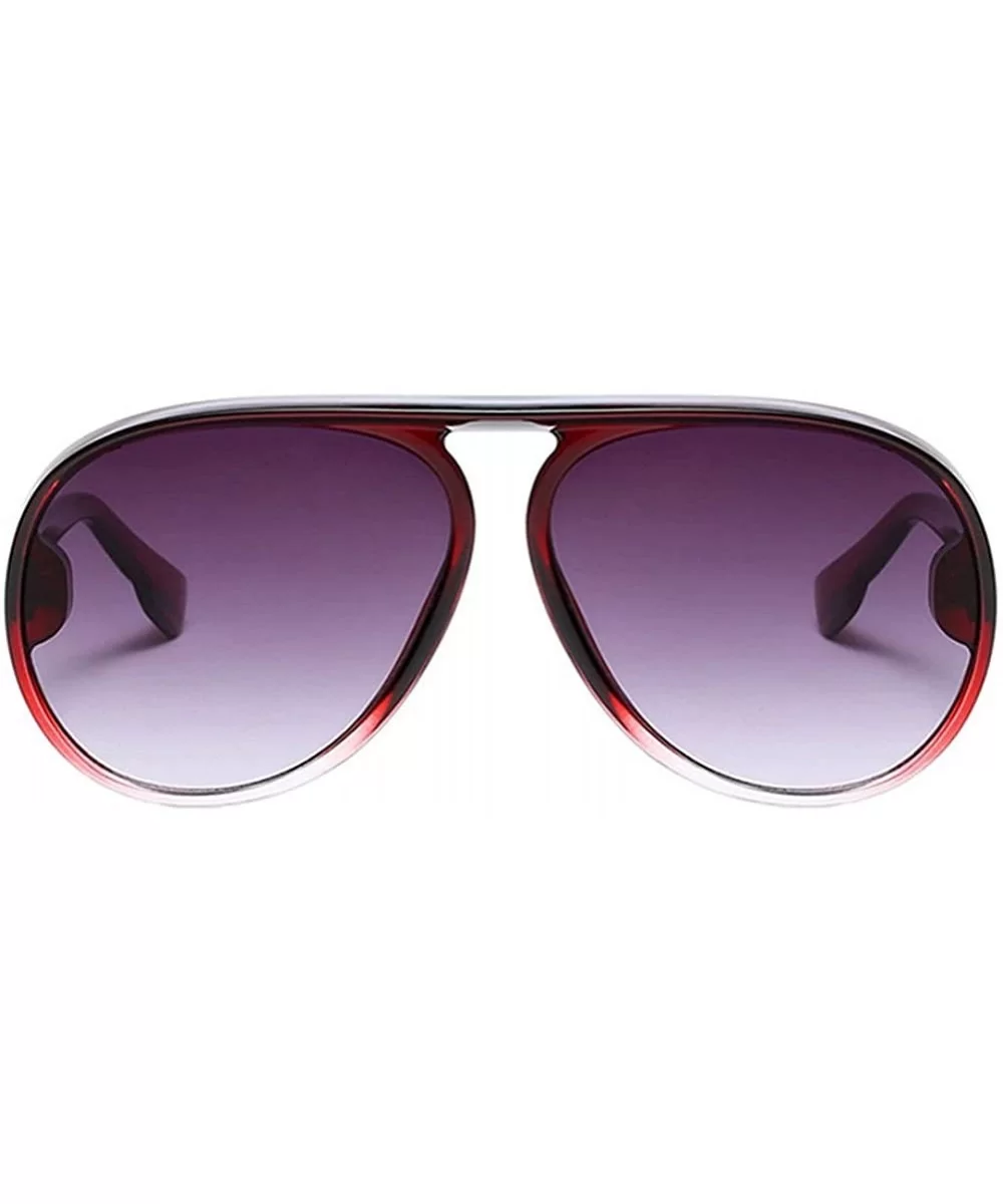 Womens Mens Oversized Cat Eye Sunglasses Outdoor Vintage Retro Shades - Wine Red Frame+gray Lens - CH18E5EXXT0 $5.94 Oversized