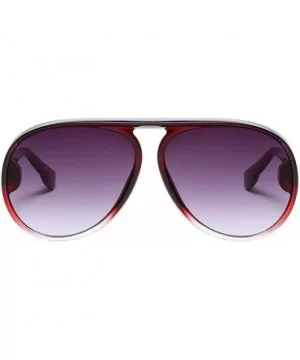 Womens Mens Oversized Cat Eye Sunglasses Outdoor Vintage Retro Shades - Wine Red Frame+gray Lens - CH18E5EXXT0 $5.94 Oversized