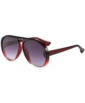 Womens Mens Oversized Cat Eye Sunglasses Outdoor Vintage Retro Shades - Wine Red Frame+gray Lens - CH18E5EXXT0 $5.94 Oversized